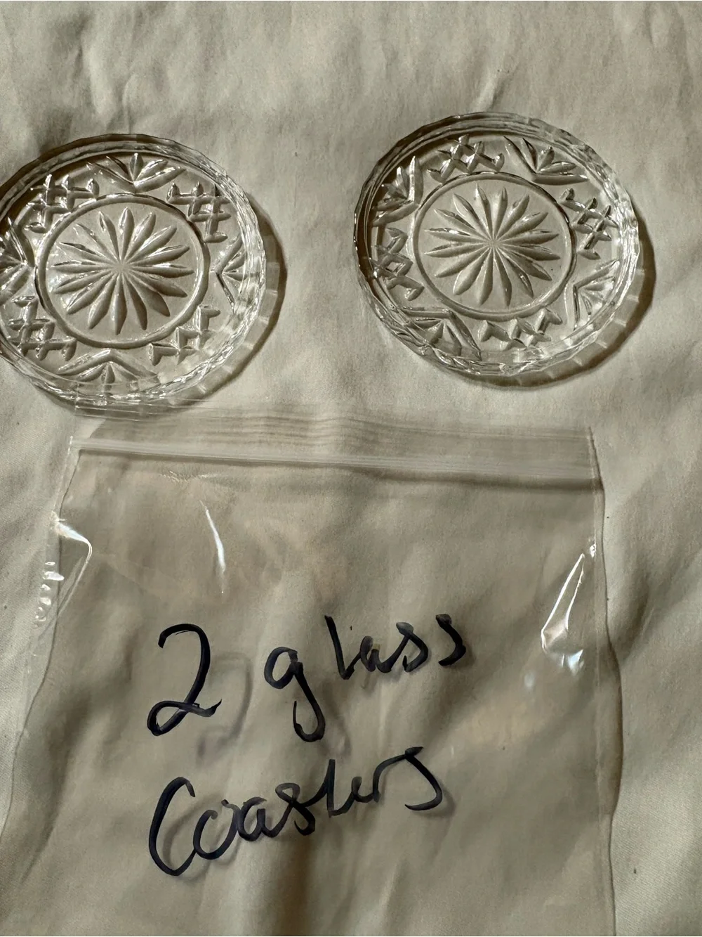 Clear Glass Decorative Coasters by
